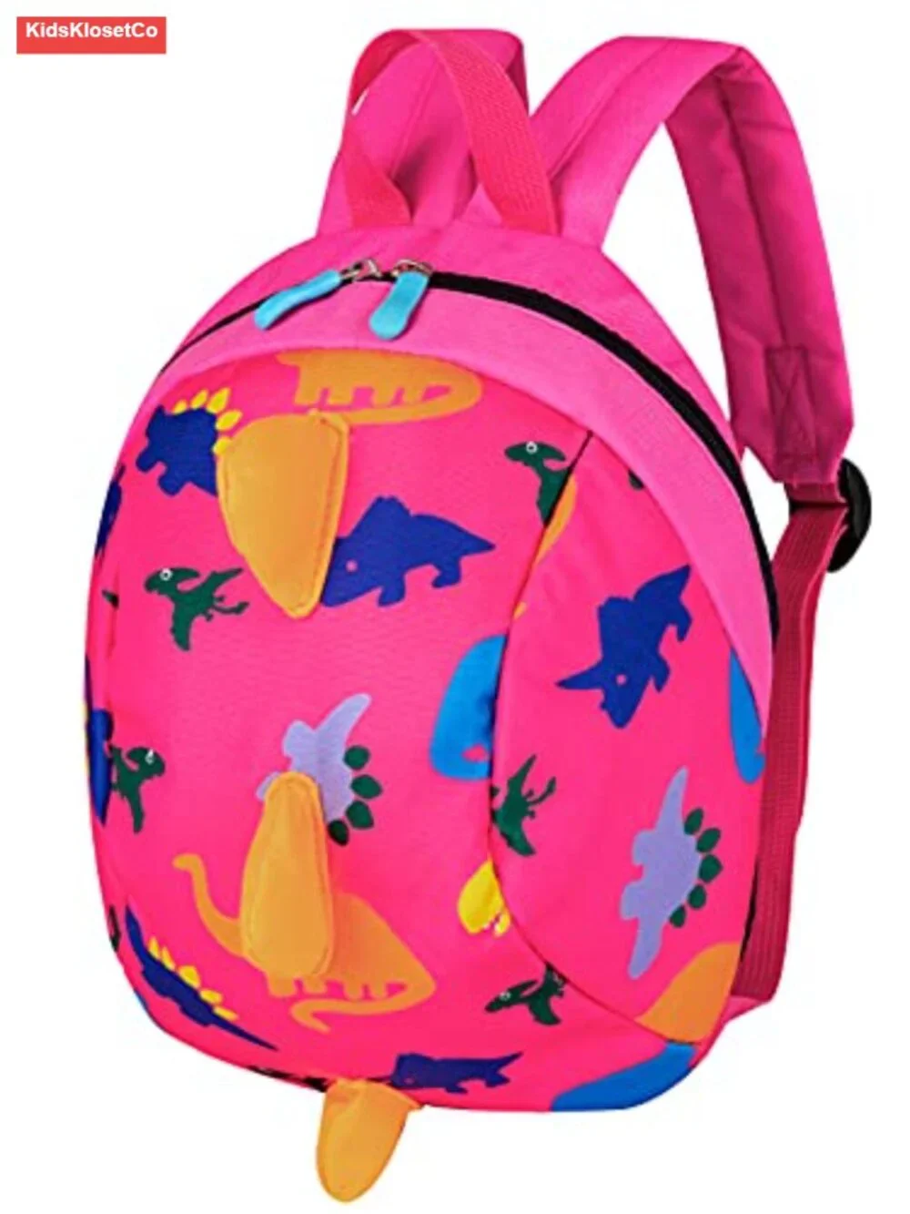 Toddler Dinosaur Backpack with Safety Leash, Lightweight Nylon Canvas Daypack